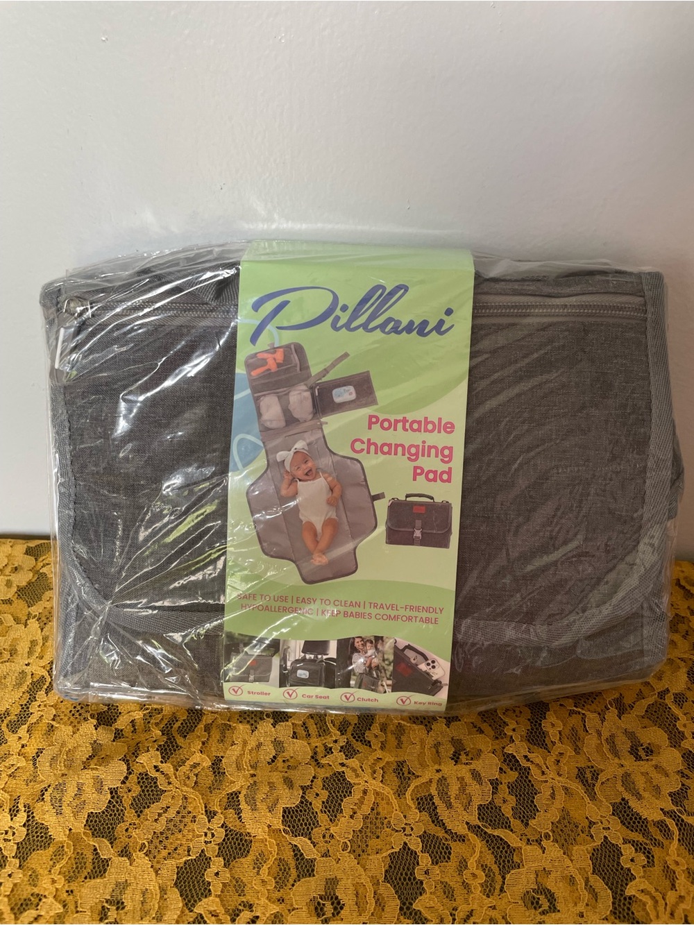 NWT Pillani Portable Changing Pad - Gray